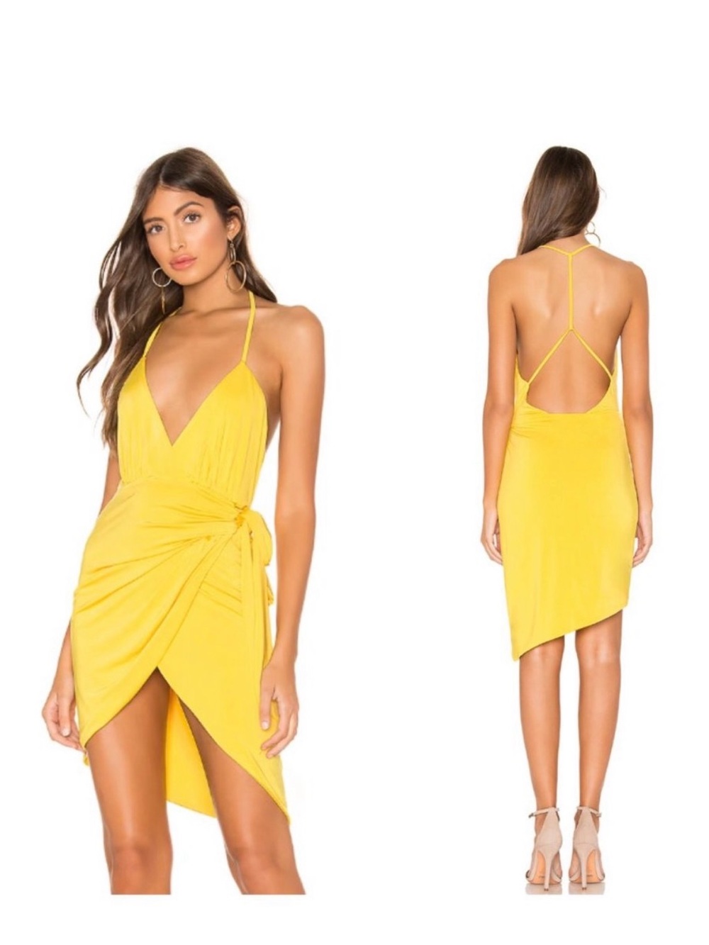 NWOT NBDx NAVEN Yellow wrap dress